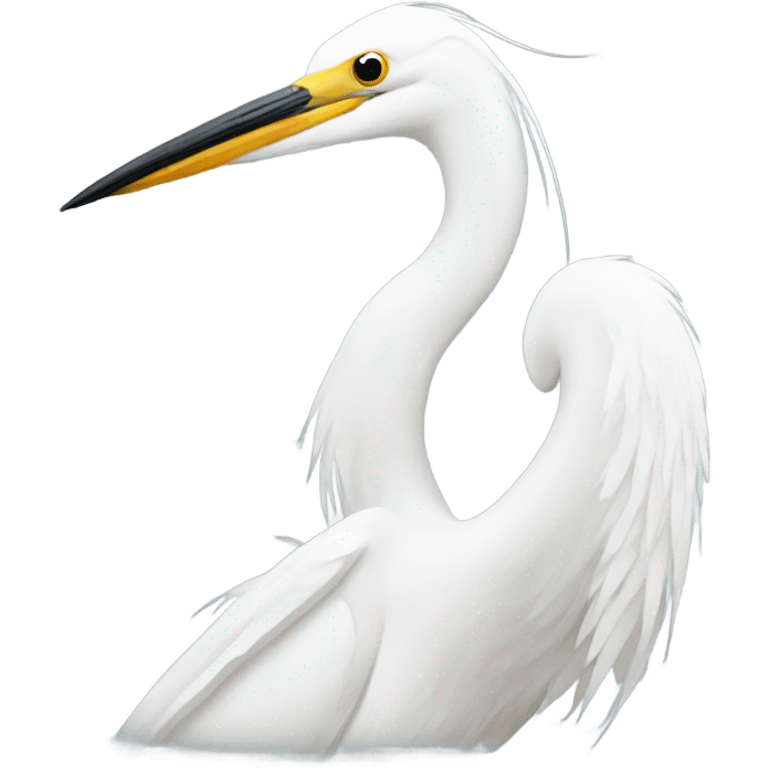 White heron emoji