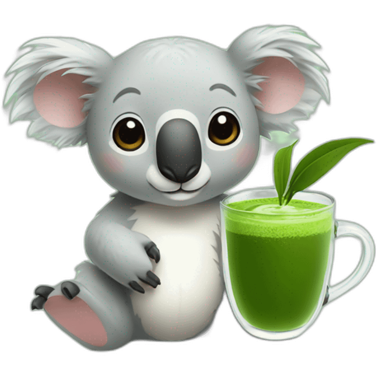 Koala and matcha tea emoji