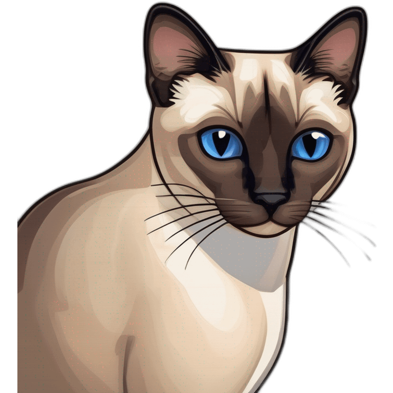 siamese cat with white ears emoji