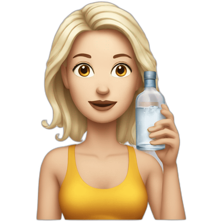 White woman drink vodka emoji