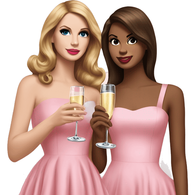 Lana del Rey & Taylor Swift drinking champagne pink dress emoji