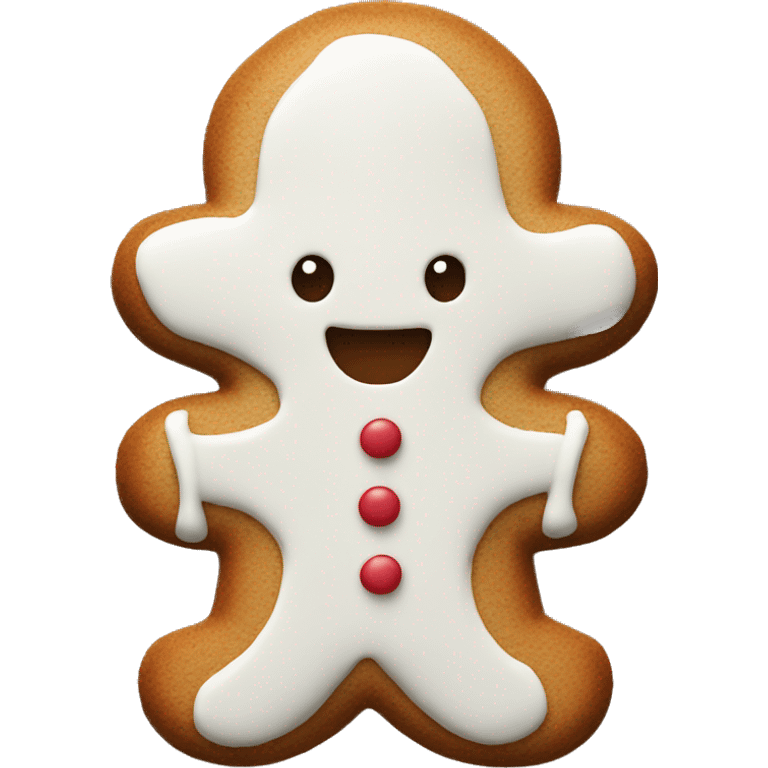 One Gingerbread man with white icing emoji