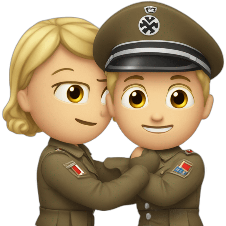 Nazi qui fait un calin a un soldat français emoji