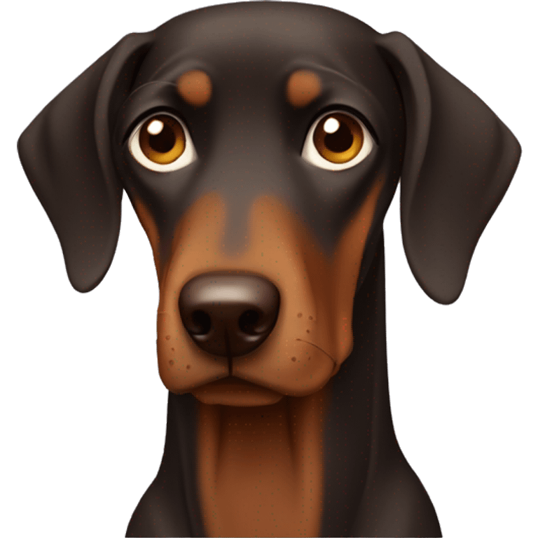 sad brown doberman  emoji