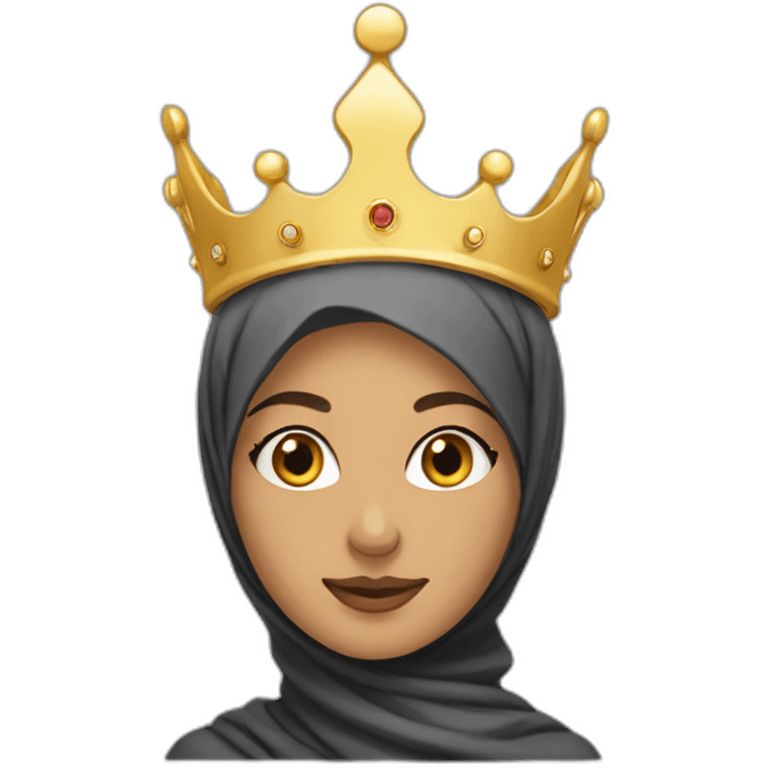 Fair Hijabi with crown emoji