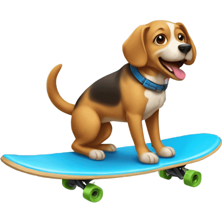 Dog riding a scate board emoji