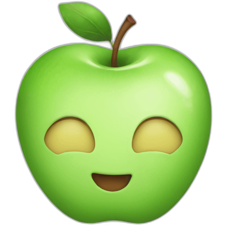 kawaii apple face emoji