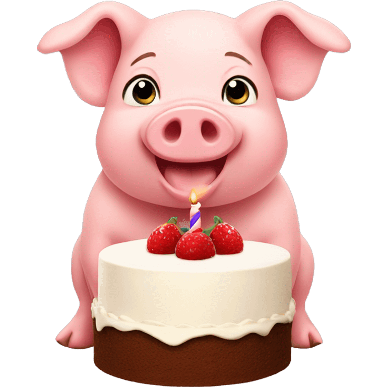 pig with cake emoji