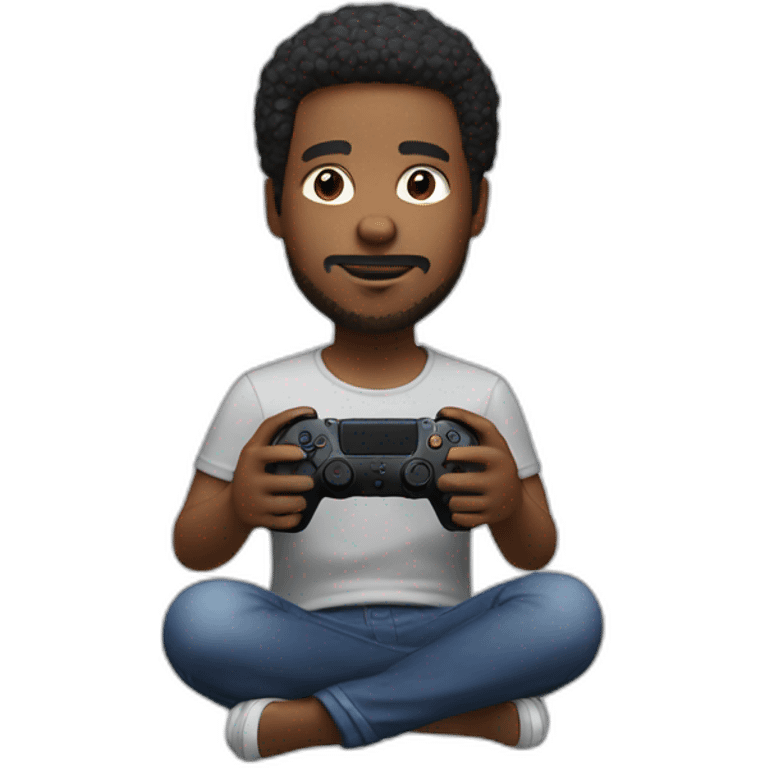 a man is playing ps5 emoji