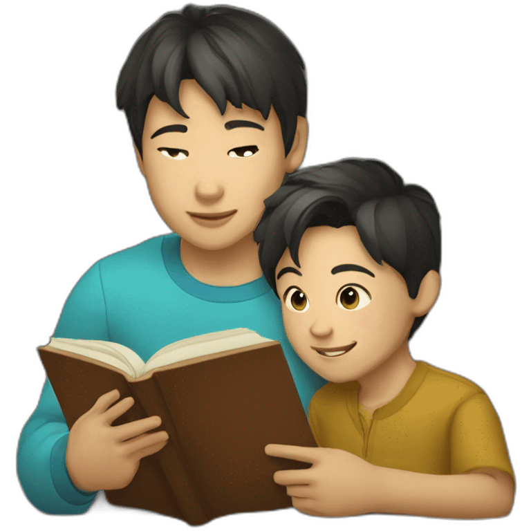 kazakh Boy read a book with takiya emoji