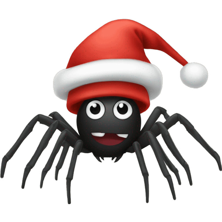 Spider with christmas hat emoji