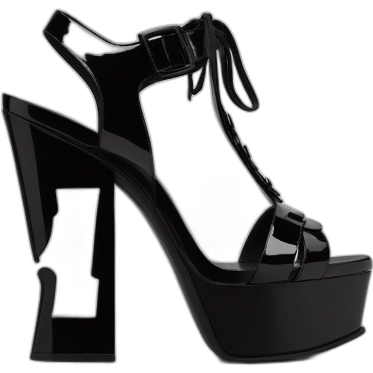 Ysl TRIBUTE PLATFORM SANDAL black PATENT LEATHER emoji