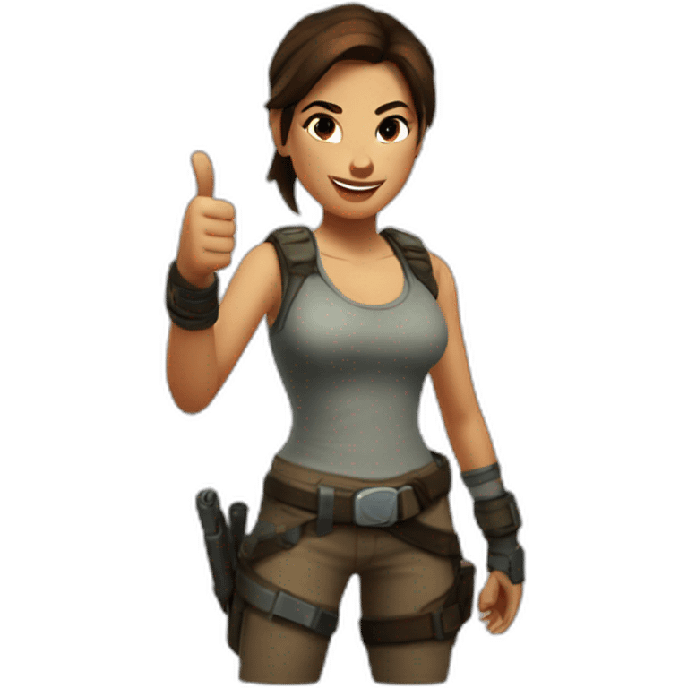 lara croft thumbs up emoji