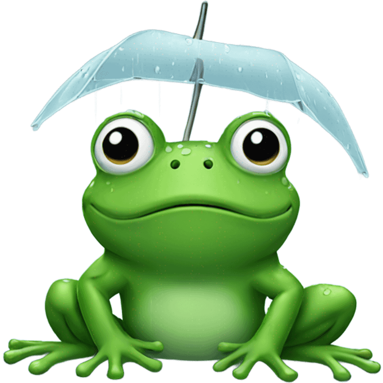 Frog in rain emoji