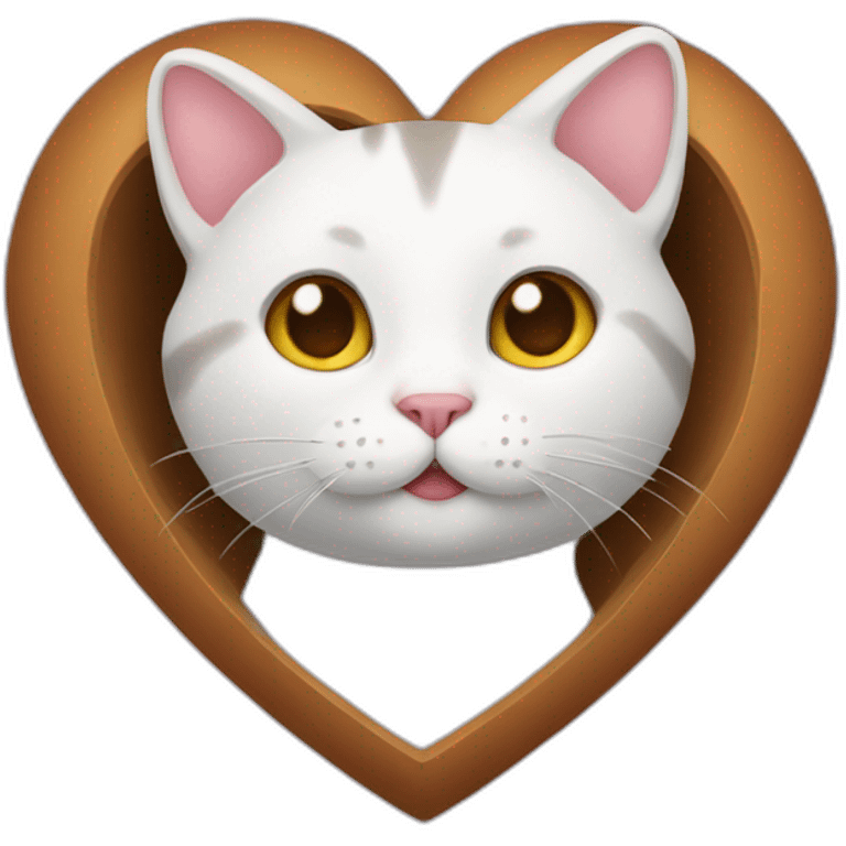 Cat inside heart emoji