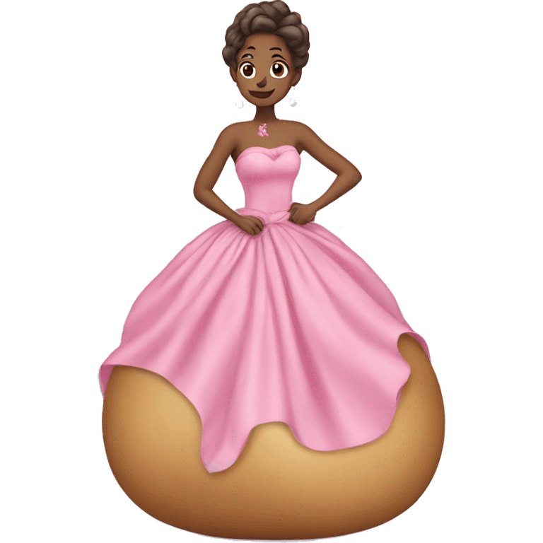 Potato is pink ball gown emoji