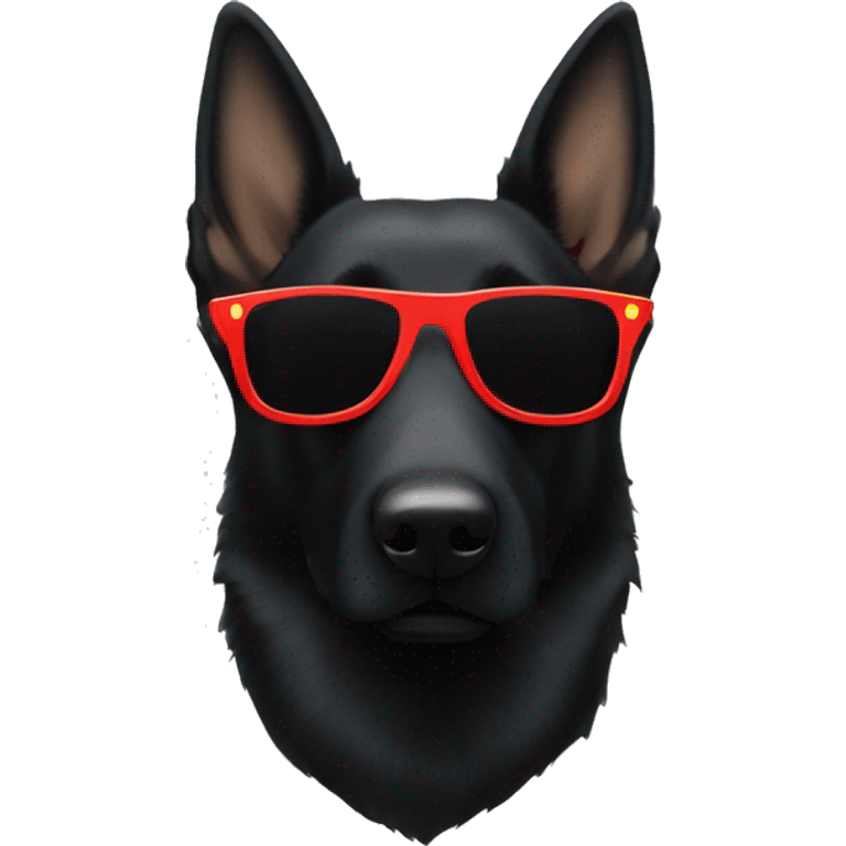 black German shepherd wearing sunglasses emoji