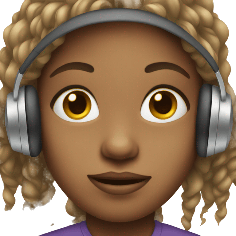 Girl wearing headphones emoji