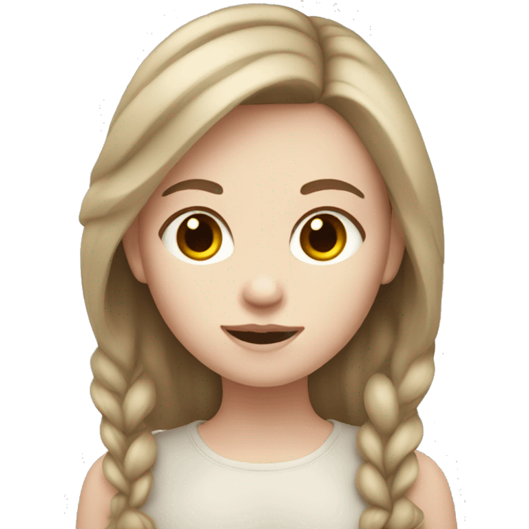 Girl with pale skin and brown hair  emoji