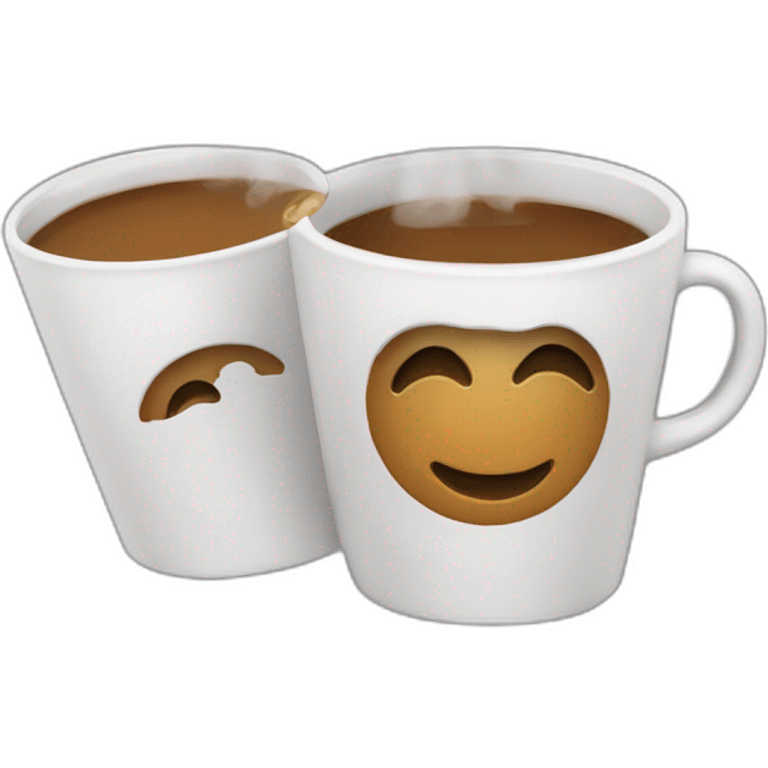 taza de cafe con humo y con el nombre negocios emoji