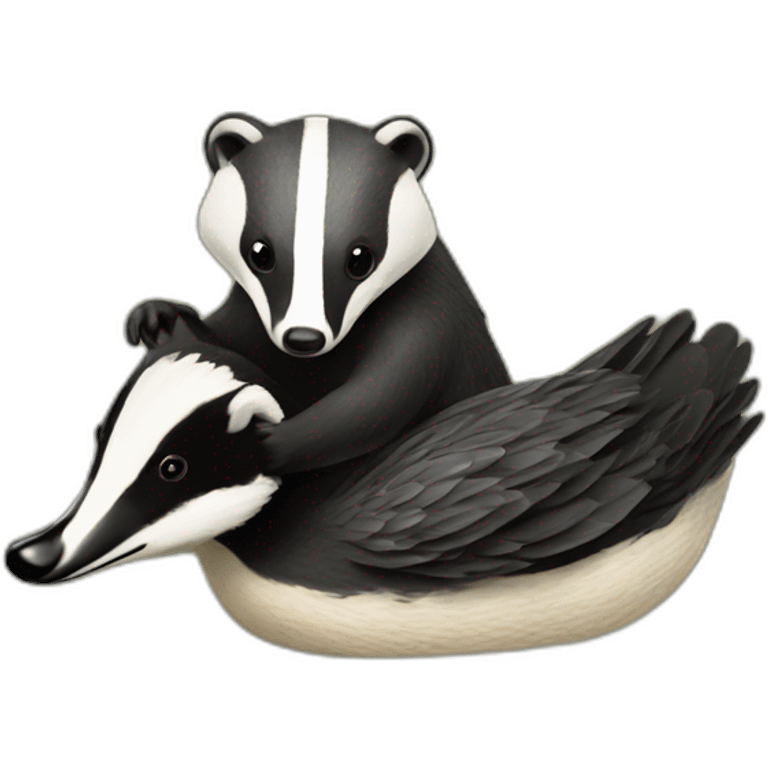 Badger on a duck emoji