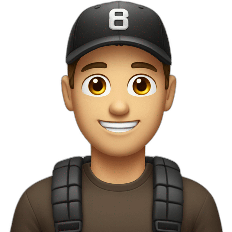 short brown haired man with short stubble with black baseball cap happy thumbs up emoji