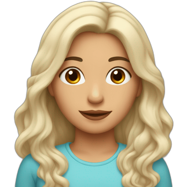 MUJER CON PELO LARGO MORENA Y DE PIEL CLARITA  emoji