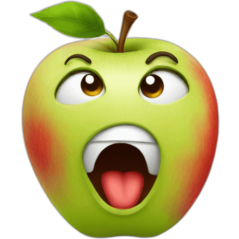 Confused apple emoji