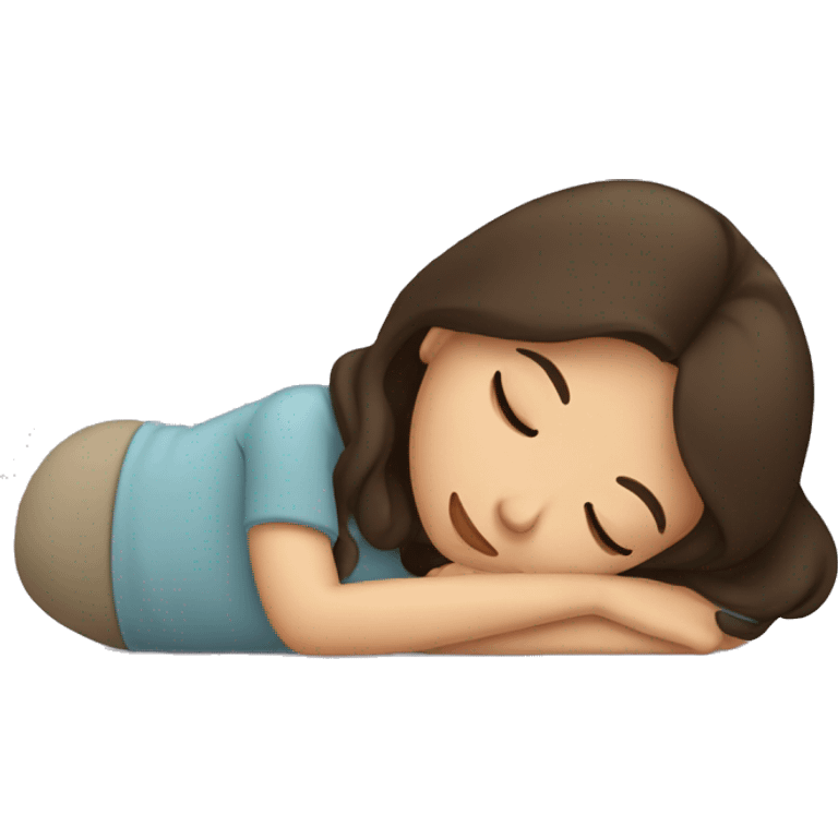 Brunette girl sleeping emoji