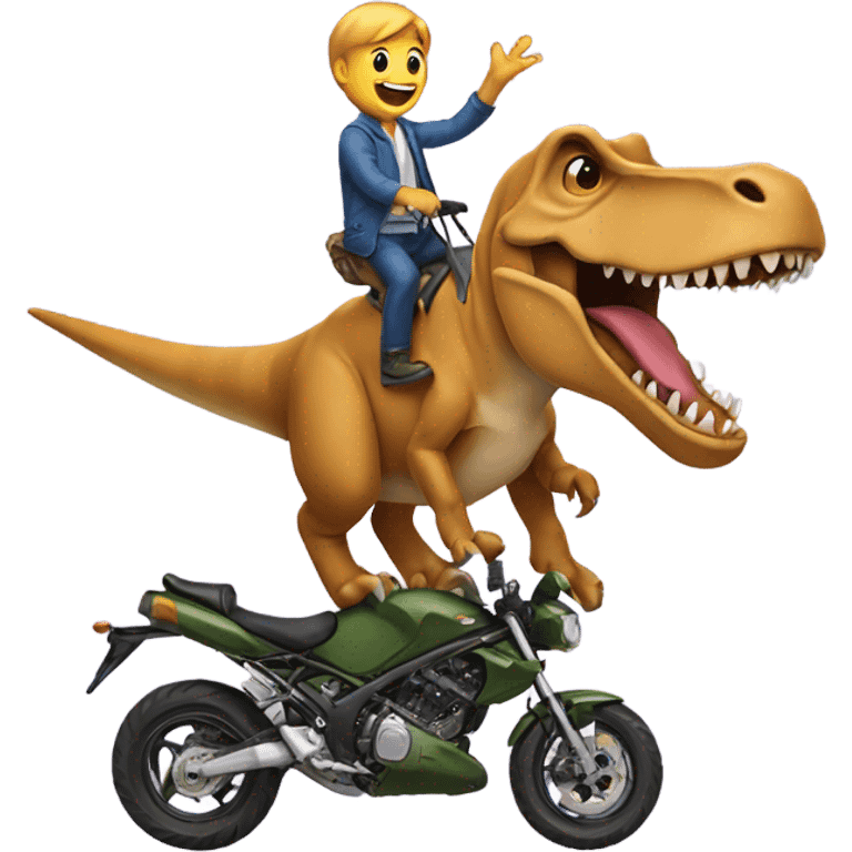 Dog riding a T-Rex  emoji