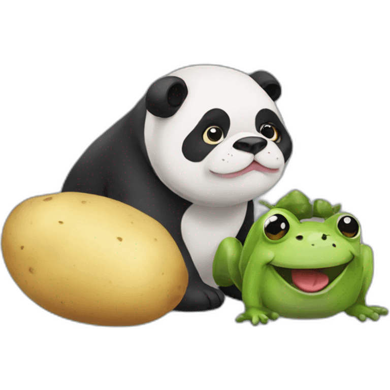 panda crossed with a bulldog, a frog, and a potato emoji