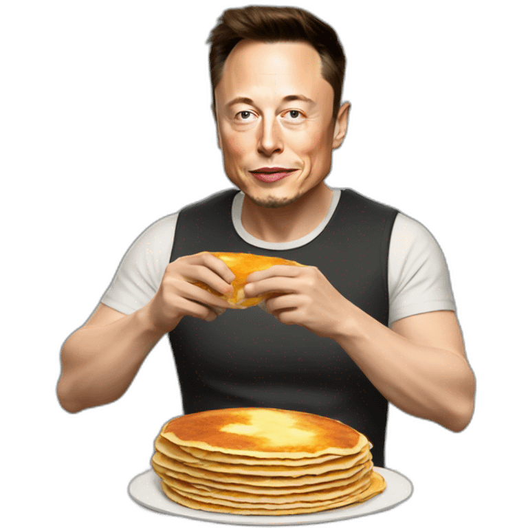 Elon Musk eat pancake emoji