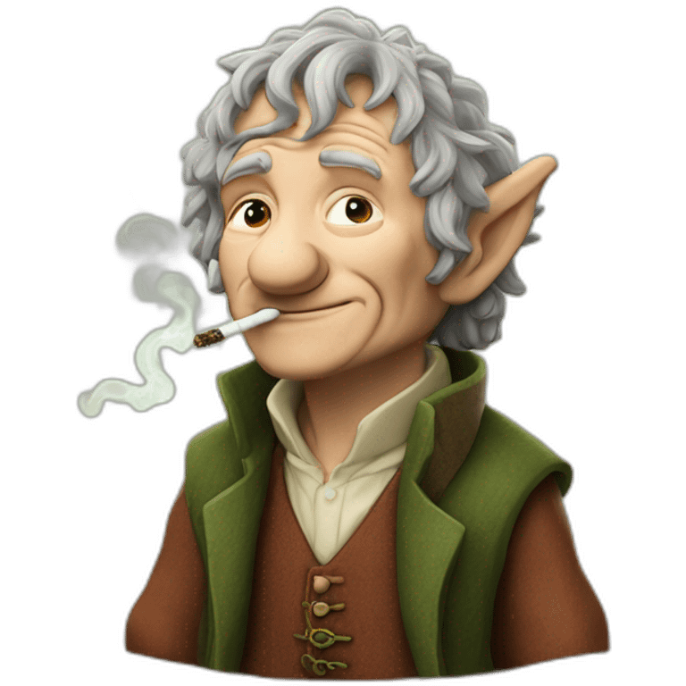 Bilbo the hobbit smoking cannabis emoji