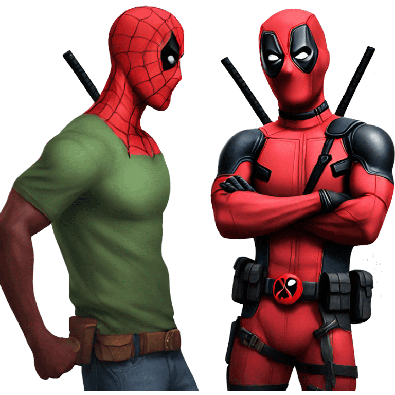 Deadpool with spiderman emoji