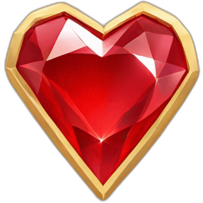 Red heart diamond with gold border emoji