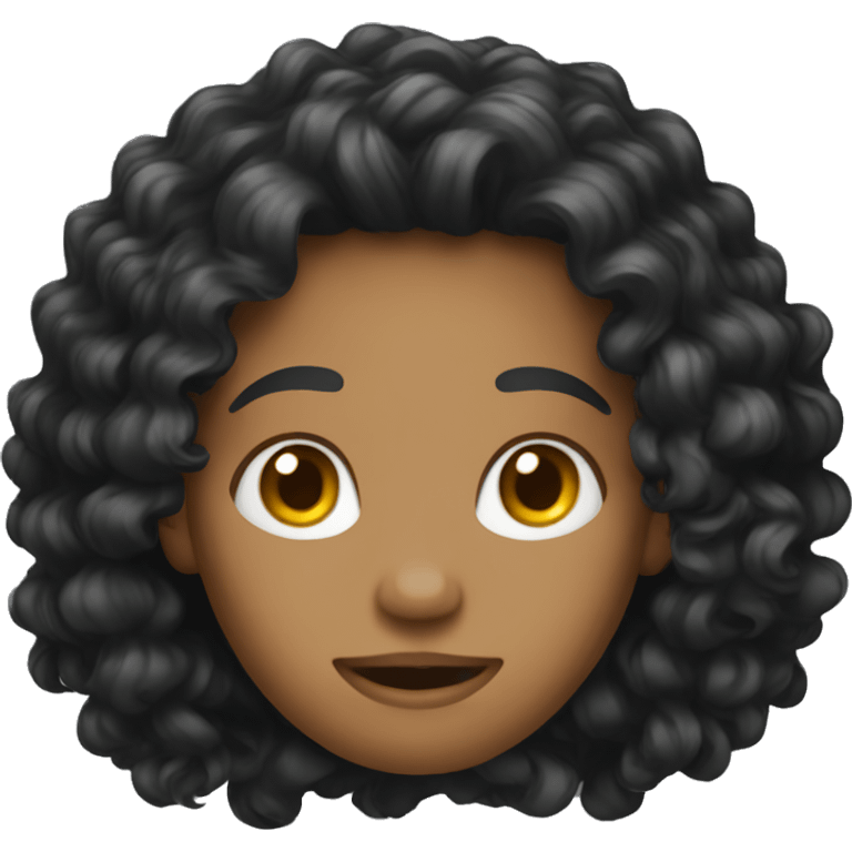 curly black long hair emoji