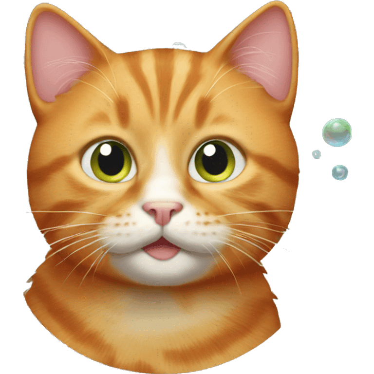 Ginger cat with bubble  emoji