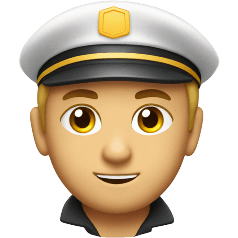 caucasian train conductor with flames emoji