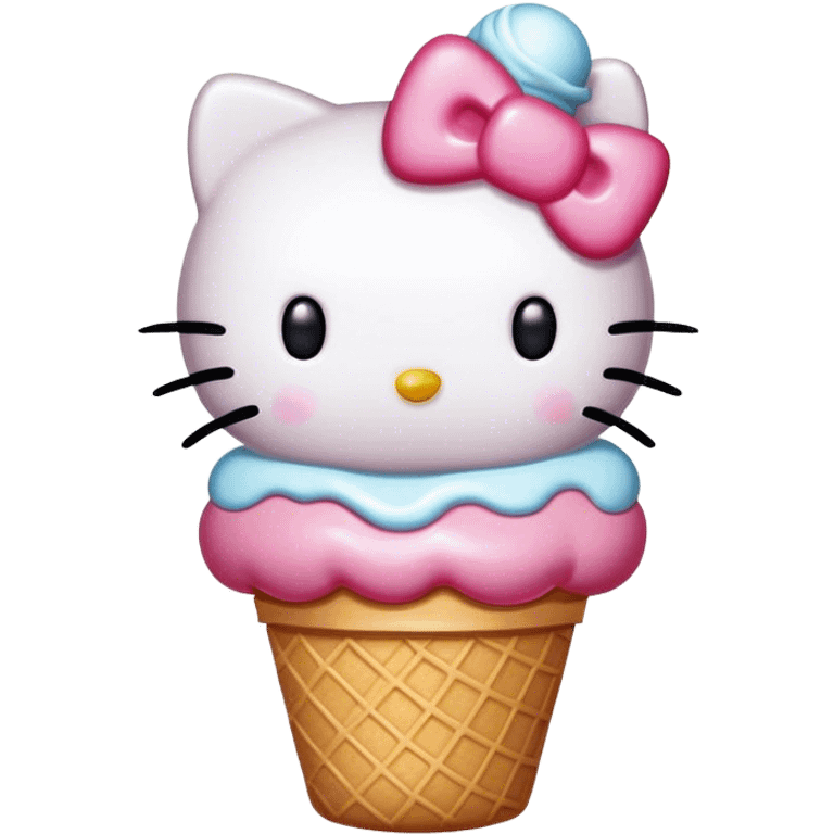 Hello kitty with an ice cream emoji