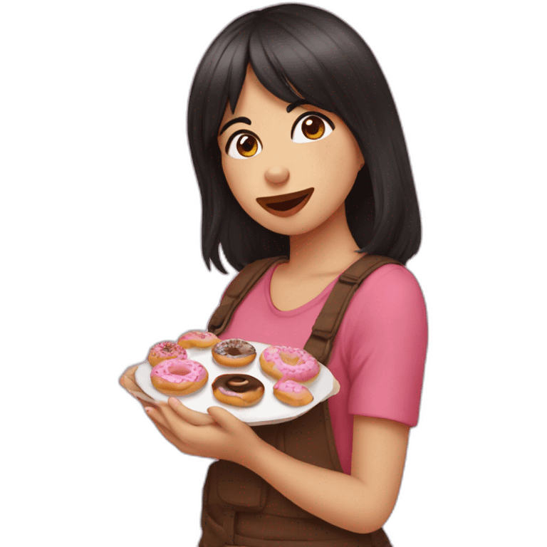 Indila eat donuts emoji