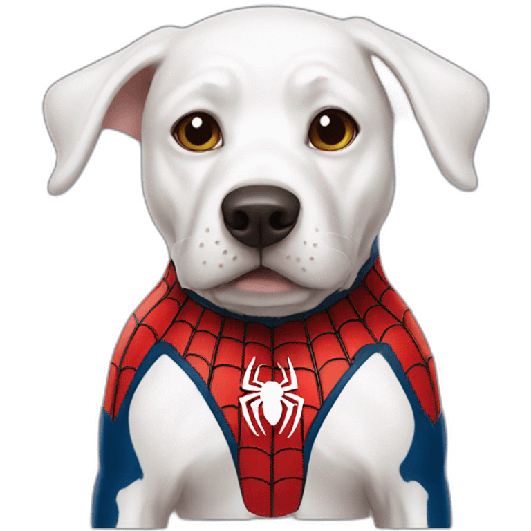 white dog spiderman emoji