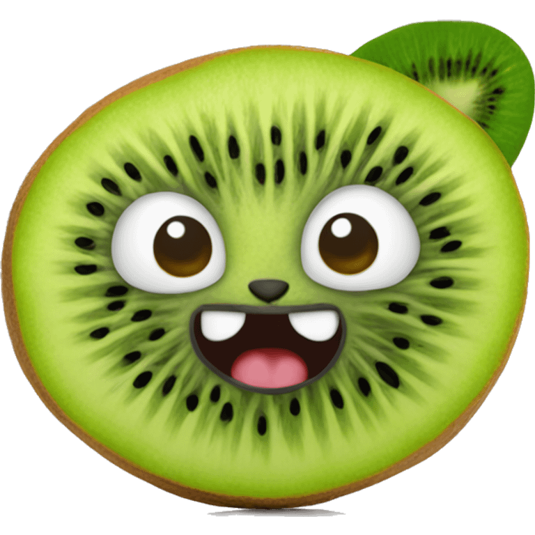 Kiwi fruit shaped as a cat emoji