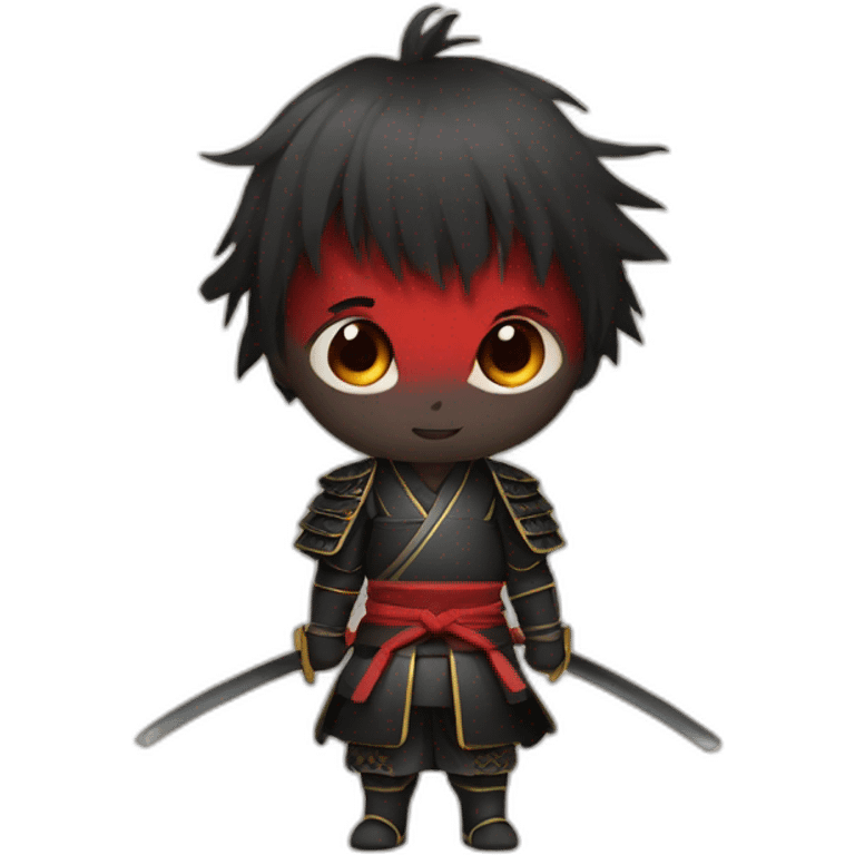 Samurai boy with red eyes emoji