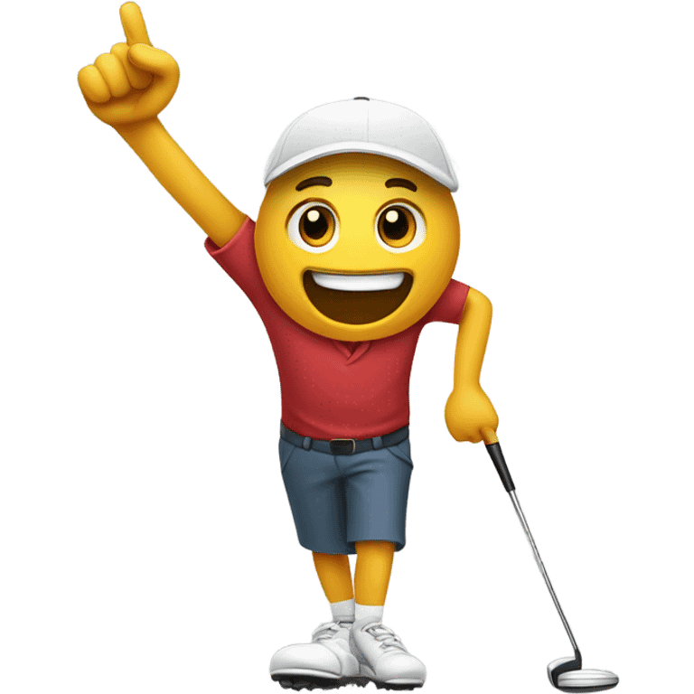 Golfer fist pumping after making a putt.  emoji