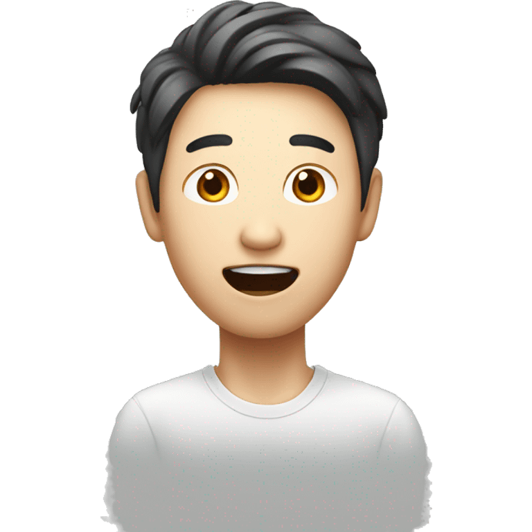 Smiling Korean Man have a surprised  emoji