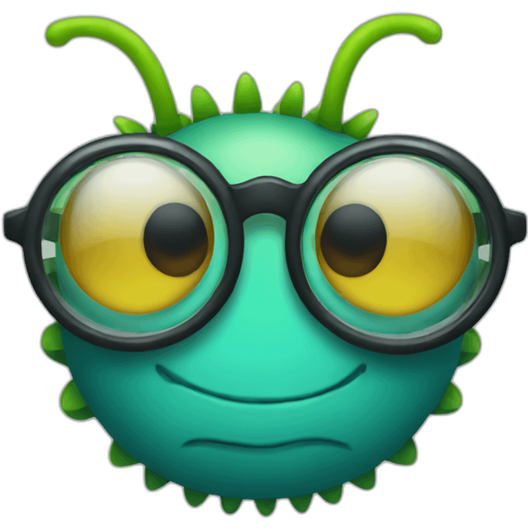 Full Caterpillar with glasses emoji