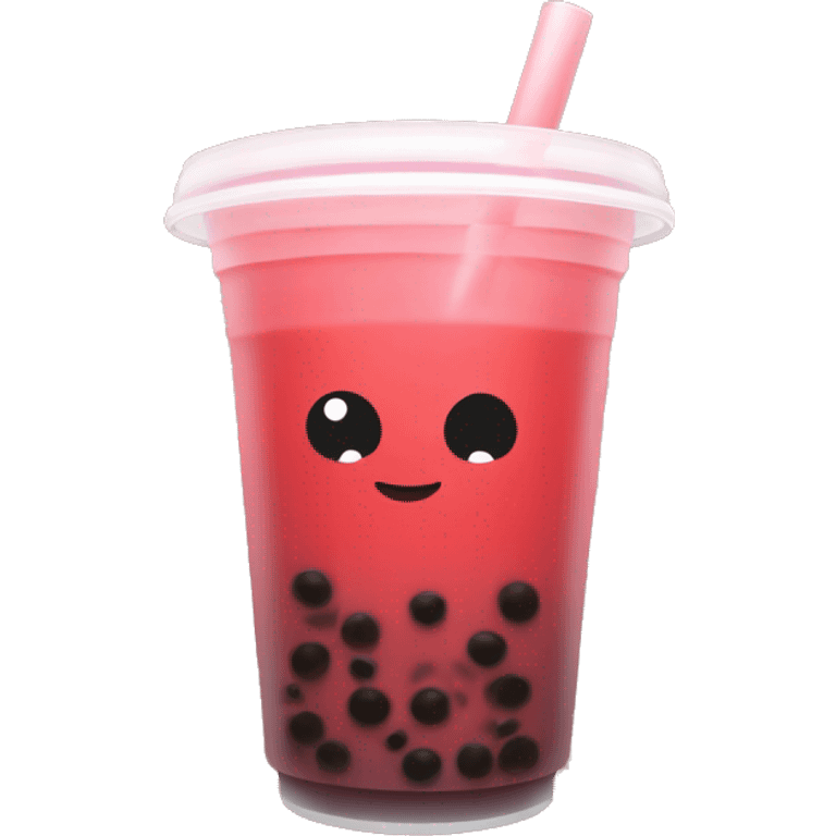 a simple red bubble tea without face without stroke around emoji