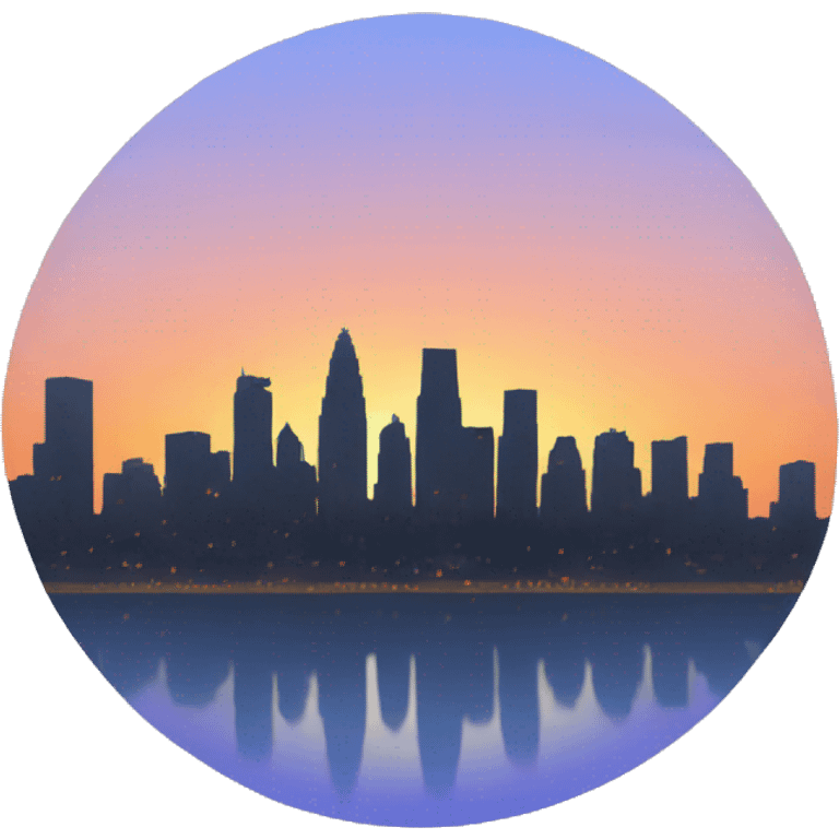 City skyline with sunset  emoji