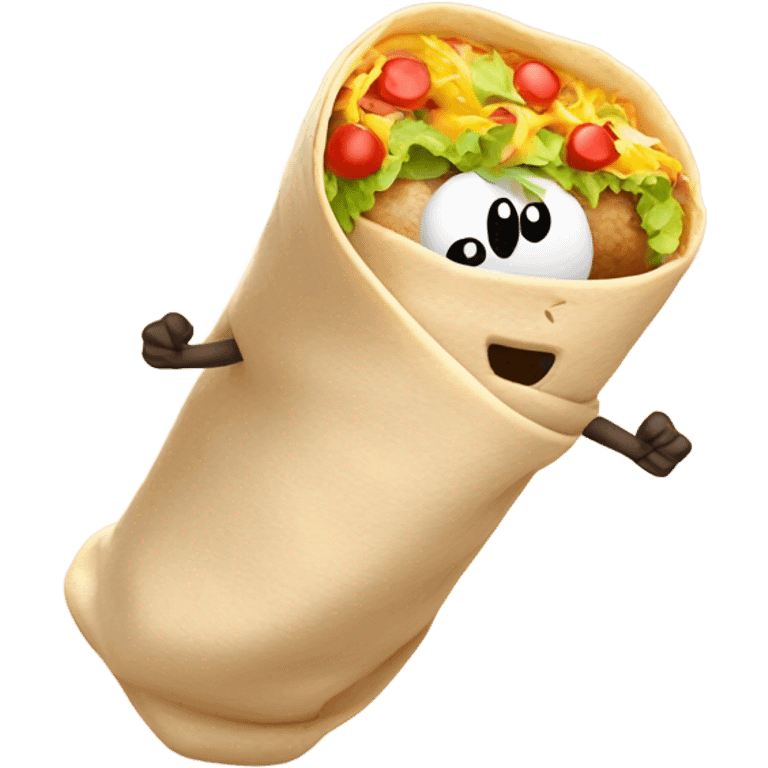 A burrito twerking in the morning emoji