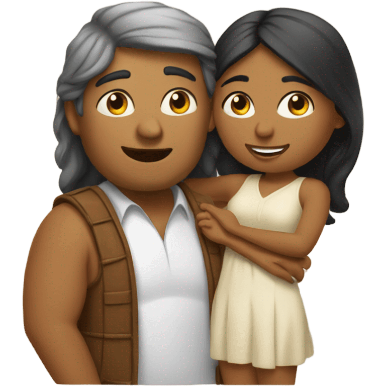 Indian women and white male emoji